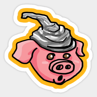 Pig Wearing Tinfoil Hat Sticker